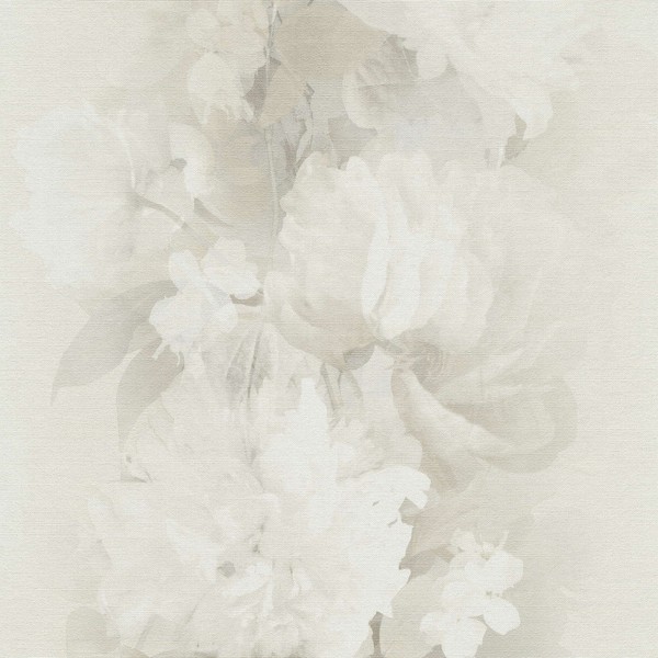 Vliestapete 1051302 Helltaupe Hellgrau Creme Blumen Floral Aurora Erismann-image