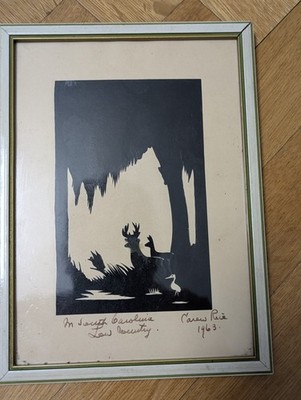 Original 1963 Carew Rice Hand Cut Silhouette South Carolina Low Country signed