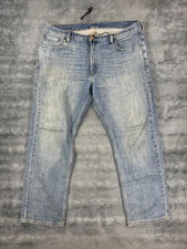 Levis 569 Jeans Men 36x32 Loose Straight Medium Wash Denim Blue 100% Cotton