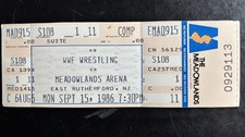 WWF WWE Wrestling Event Unused Ticket | Sept 15, 1986 Meadowlands Arena