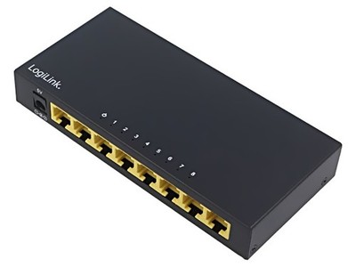 NS0117 Ethernet Switch DC Socket, RJ45 Female x8 Black LOGILINK
