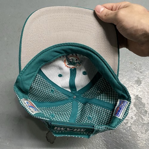 Vintage 90s Miami Dolphins Grid Logo Athletic Pro Line Adjustable Hat NFL OSFA - Picture 4 of 5