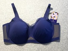 Honeylove CrossOver Bra Size 1X 40 C/D Dark Blue Back Smoothing Wireless  NWT 