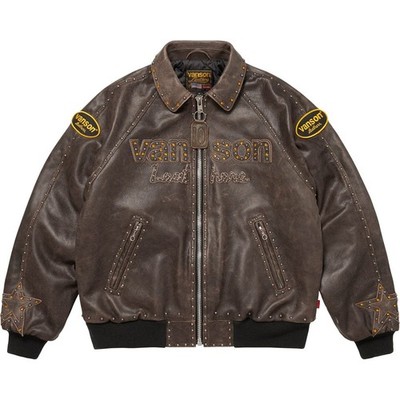 Supreme B.B. Simon Vanson Leathers Jacket Brown