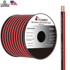 18 Gauge Wire 100FT, 18/2 AWG Red Black Hookup Electrical Wire LED Strips Extens