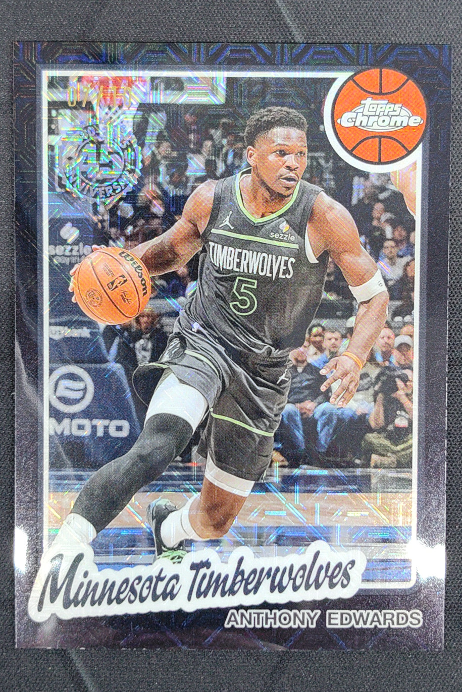 2025-26 Topps Chrome 45th Anniversary Anthony Edwards Black Mojo /10 #TC-AE