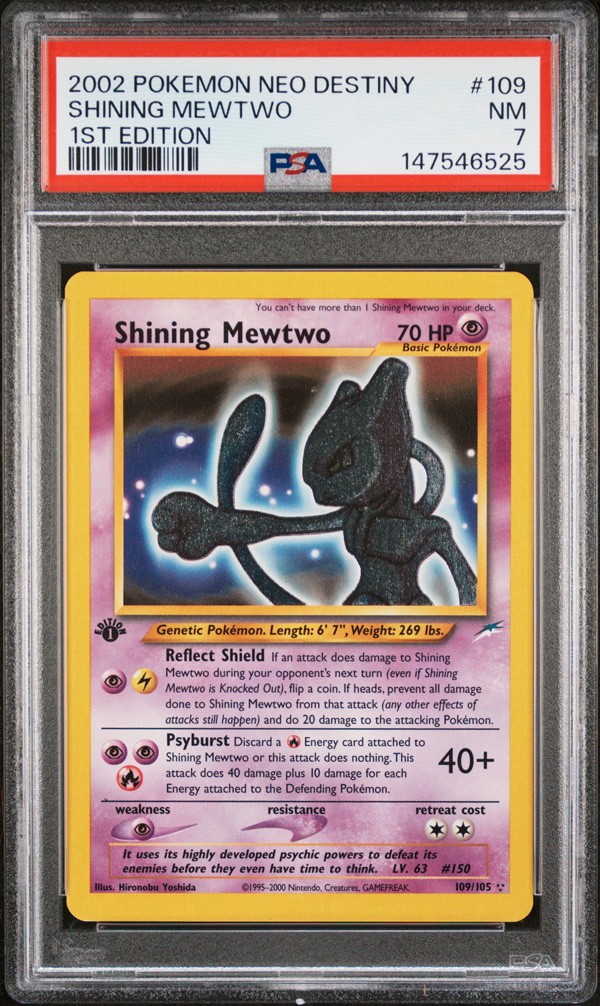 mewtwo yugioh card Shining Mewtwo 109/105 Neo Destiny Holo for sale online