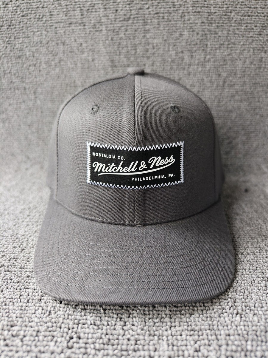 Mitchell & Ness Gray Snapback Hat Nostalgia Co Philadelphia PA Patch Cap