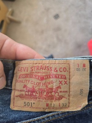 VTG Levi Strauss 501 Original Blue Jeans Button Fly Straight Leg  32x32