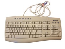 Vintage Microsoft Internet Keyboard White PS/2; Model RT9410 Tested Working