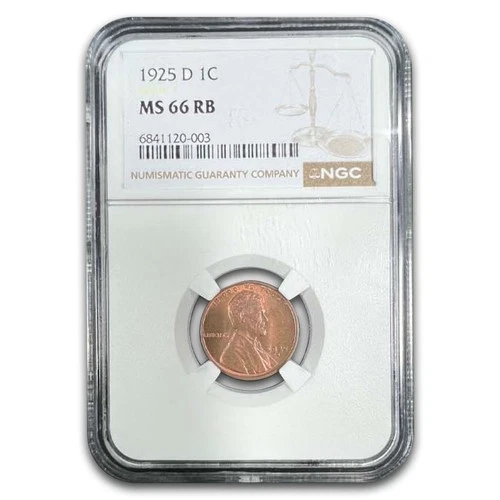 1925-D Lincoln Cent MS-66 NGC (Red/Brown)