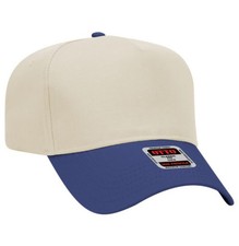Otto Cap 5-Panel Mid Profile Baseball Cap, One Size, Royal/Natural