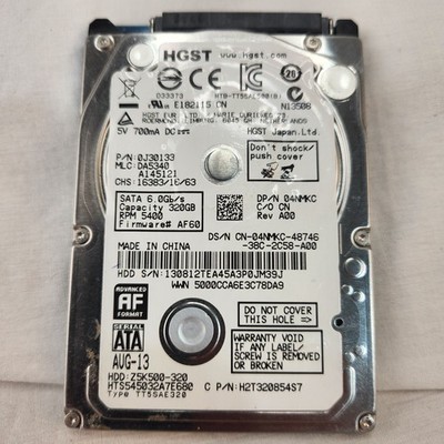 Hitachi/HGST 320GB HDD Z5K500-320 5400 RPM 2.5'' SATA Laptop Hard Drive
