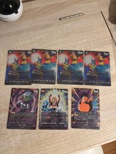 Dragon Ball Fusion World Dual Evolution SR 7 carte set usate, tra cui Goku, Vege