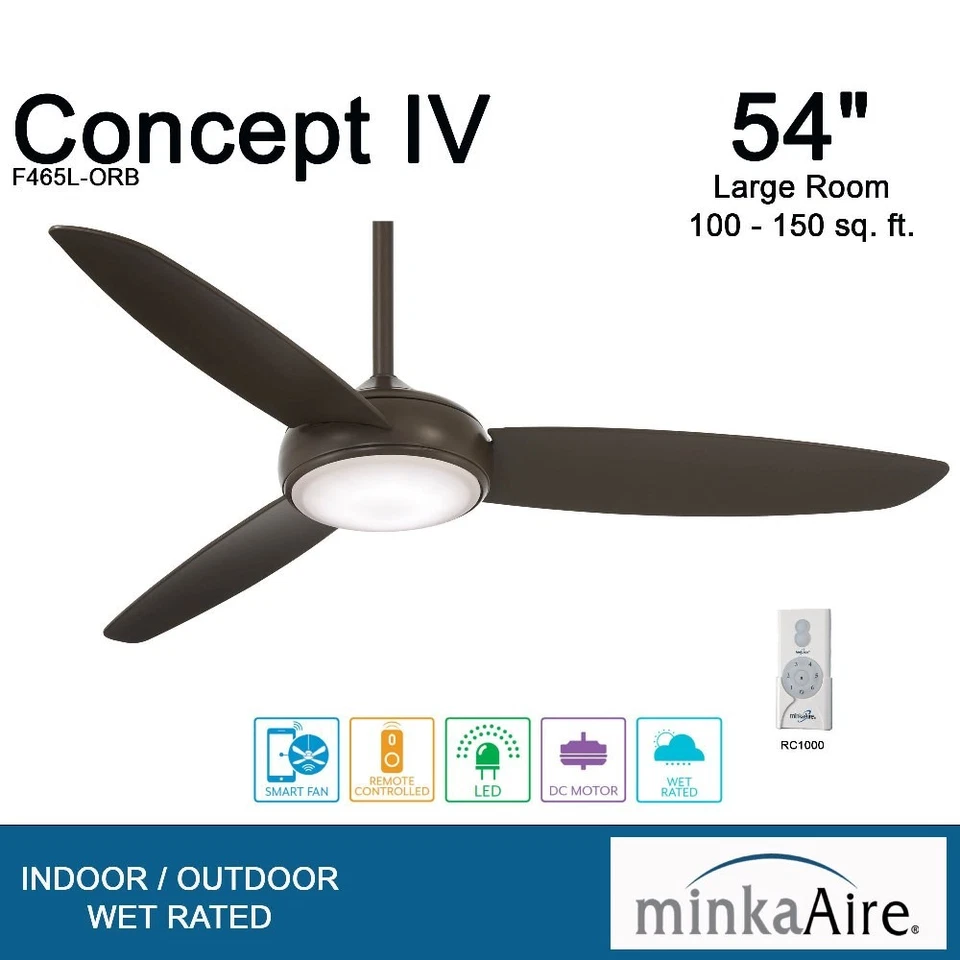 Concept IV - 54 Inch Ceiling Fan with Light Kit-White Finish-White Blade Color - Image 4 of 4