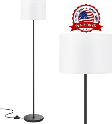 Lámpara de pie moderna de 60'' con pantalla blanca y pedal para sala de estar NEW