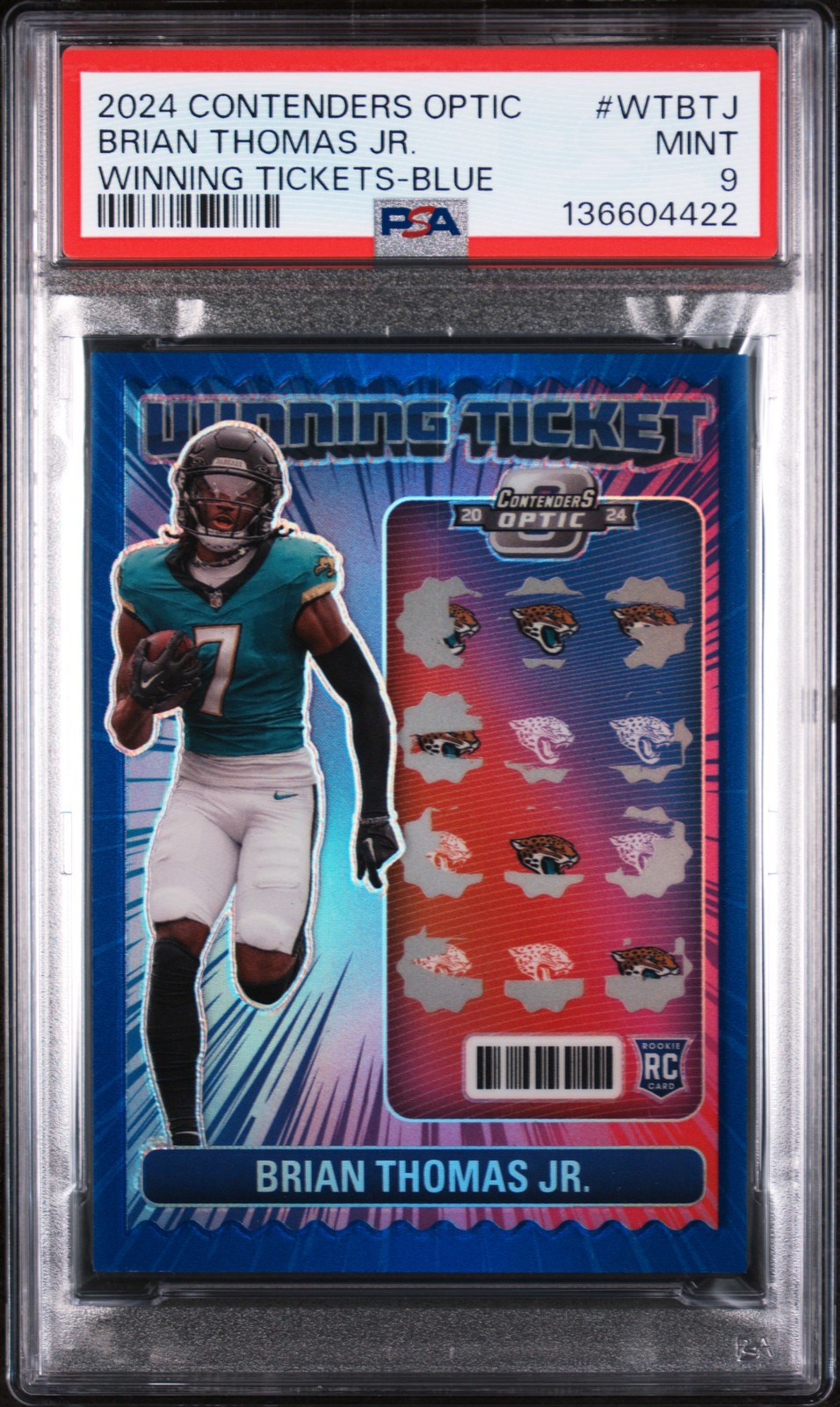 Brian Thomas Panini Contenders Optic Winning Tickets #WTBTJ Blue