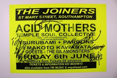 Acid Mothers Temple Signiertes Original Autogramm Poster Joiners Arms Ca. 1990er