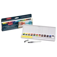 Derwent Inktense Paint Pan Studio Set 24 | Artist Ink Watercolour Travel Kit