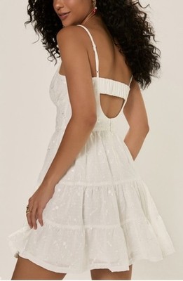 francescas white dress Francesca Mini The delicate eyelet fabric on a crisp white backdrop creates a fresh Amelia Ruffle Maxi Dress
