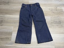 Vintage 70s Sears Perma-Prest Toddler Size 3 Flare Leg Dark Wash Denim Jeans