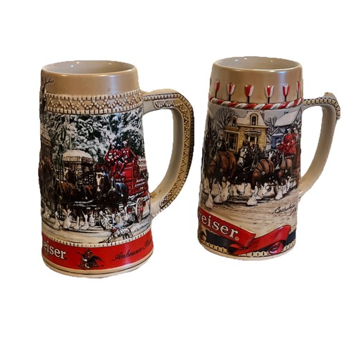 Budweiser Collectible Steins Clydesdale Winter Scenes Breweriana US Set