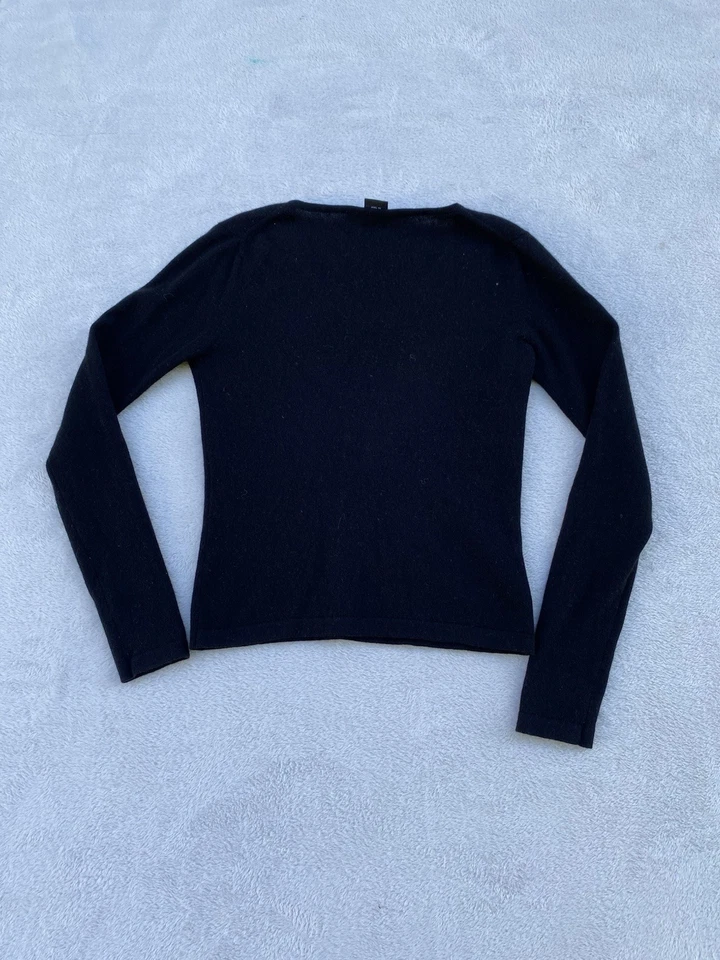Women’s Yansi Fugel Cashmere Pullover Sweater Crew Neck. Sz XS Black - Image 2 of 4