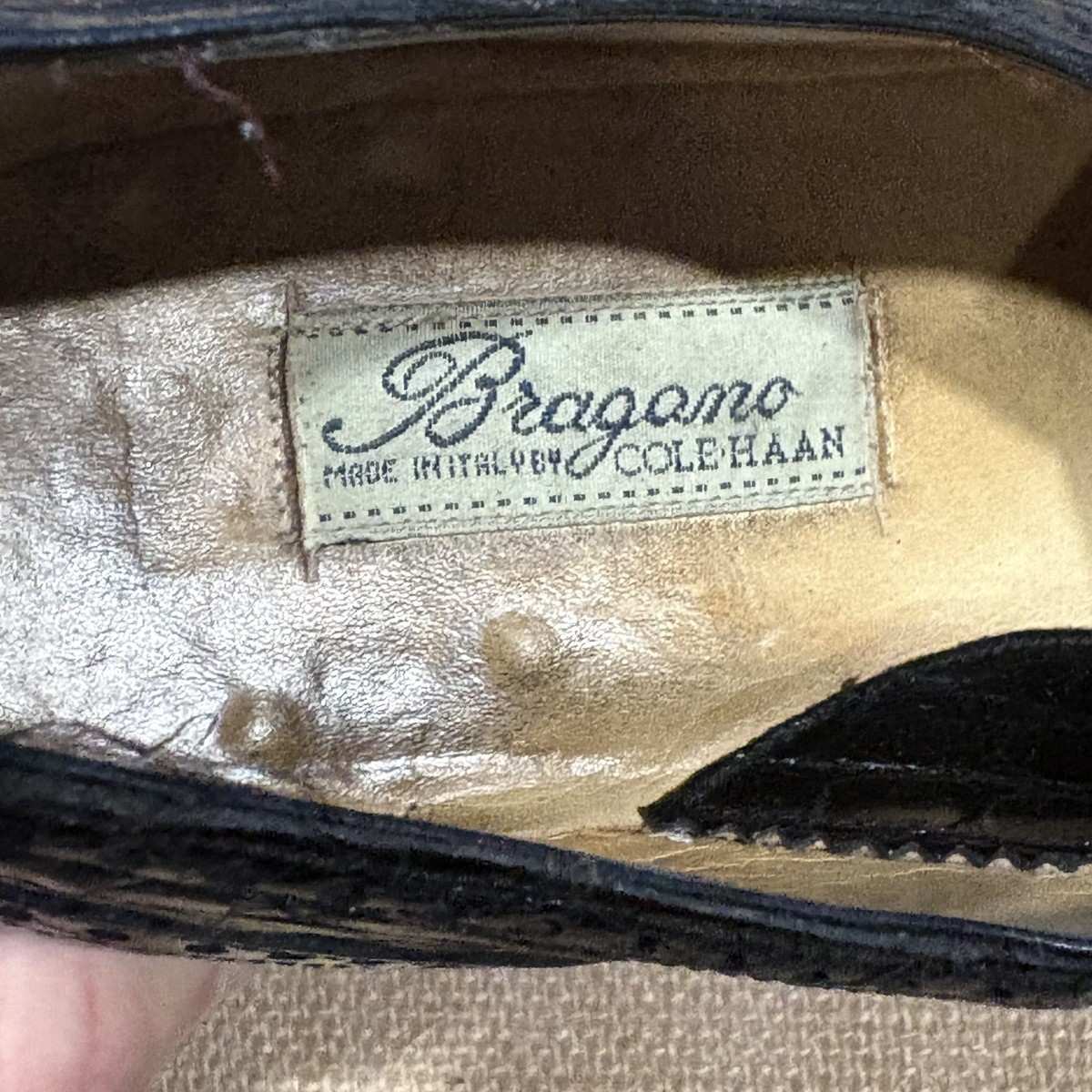 Bragano Cole Haan Crocodile Oxford Shoes Mens 8 Black Alligator