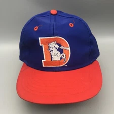 Vtg Youth Denver Broncos Big D SnapBack Hat Ball Cap Blue Team NFL C Competitor