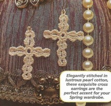 CROSS EARRINGS JEWELRY DIGEST SIZE CROCHET PATTERN INSTRUCTIONS