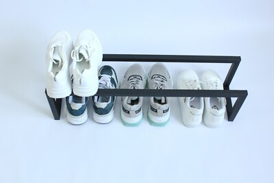 Metal Floor Shoe Rack Tier 28 Inches, Entryway Organization