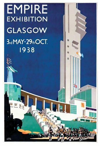 Vintage 1938 Glasgow Empire Exhibition Plakat promocyjny Druk A3/A4 - Zdjęcie 1 z 1