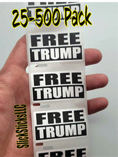 "FREE TRUMP" Stickers 25-500 Pack decal labels bulk trump innocent labels donald