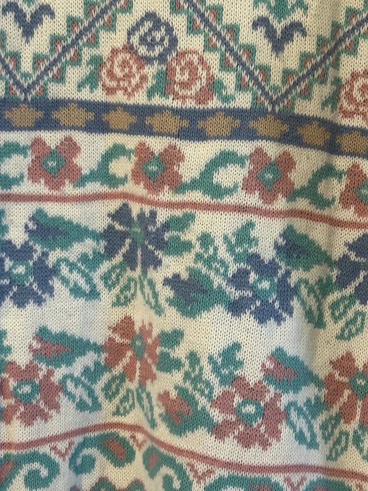 Suéter geométrico floral vintage años 90 para mujer talla pequeña Foto 2 de 4