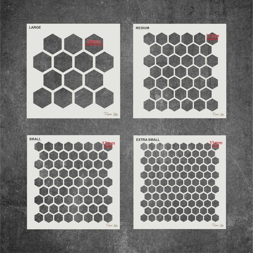 Honeycomb stencils, reusable hexagon stencils for painting. - Picture 3 of 7
