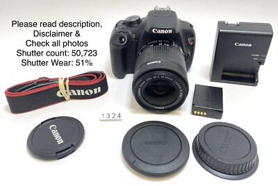 Canon T5 18.0MP DSLR STM 18-55mm In Good Condition Shutter Count 50,723