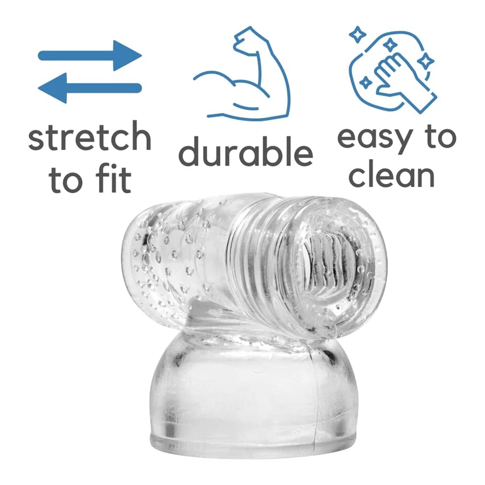 Varita de silicona tapa de cabeza masajeador de cuerpo completo accesorios de accesorio de varita transparente EE. UU. Foto 2 de 4