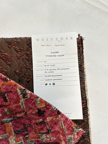 Fabric Samples Textured Velvet Linen Navy Blue Magenta Purple Weitzner Brentano - Picture 20 of 24