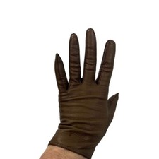 NWOT Vintage 60s Wayne Taylor Italian Brown Leather Driving Wrist Gloves 7 Small