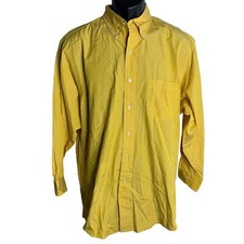 Brooks Brothers Button Down Dress Shirt 16-2 Yellow Striped Long Sleeve Pocket