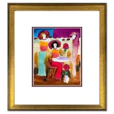 Moshe Leider, Framed Original Mixed Media Watercolor Painting, Hand Signed