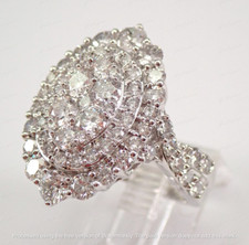 3Ct Round Cut Lab Created Diamond Cluster Engagement Ring 14K White Gold Finish