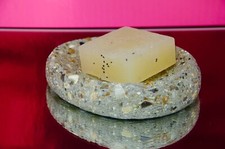 Egle Brushed Concrete Trinket, Soap Dish, Handmade Cement Bathroom Decor, Gift.