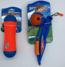 2PC Chuckit Amphibious Tumble Bumper  Fetch  Fold Mini 18M Launcher SET  NEW
