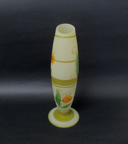 ✅ VASO ARTISTICO EPOCA 1960 IN VETRO DIPINTO VETRI D'ARTE ANTIQUE - 1058 - Picture 2 of 8