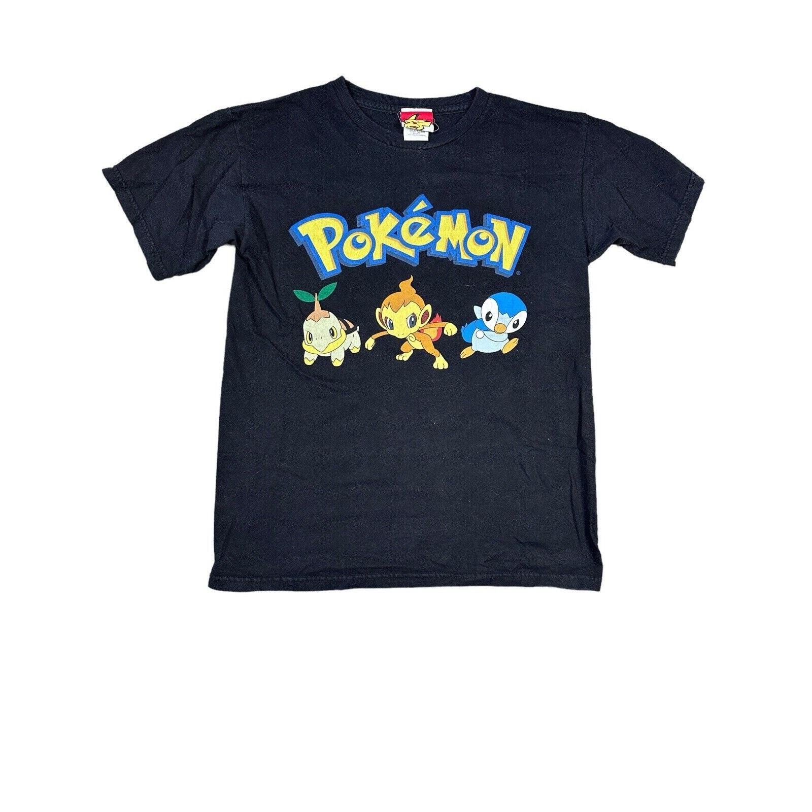 Pokemon 2007 Giant Tag Size Small Nintendo Black Short Sleeve Shirt Vintage