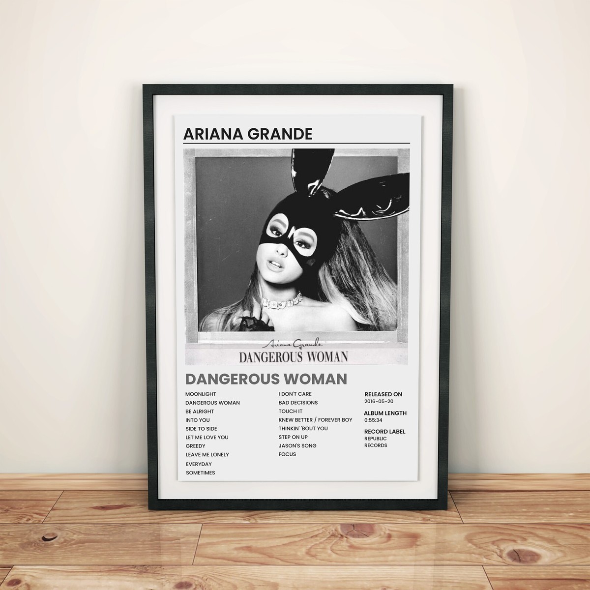 Ariana Grande - Dangerous Woman Music Album Cover Music Poster