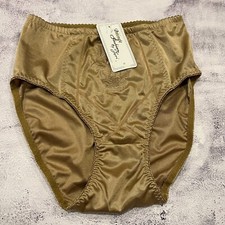 Intimate Fashions by Teri Vintage Nylon Brief High Waist Panty Tan Sz L  XL
