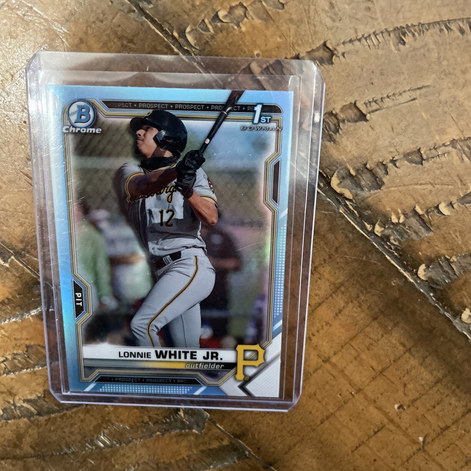 2021 Bowman Chrome Draft Lonnie White Jr Sky Blue Refractor #28 Pirates