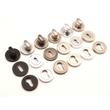 Oval & Euro Profile Escutcheons Key Hole Door Lock Covers & Bathroom Thumb Turn